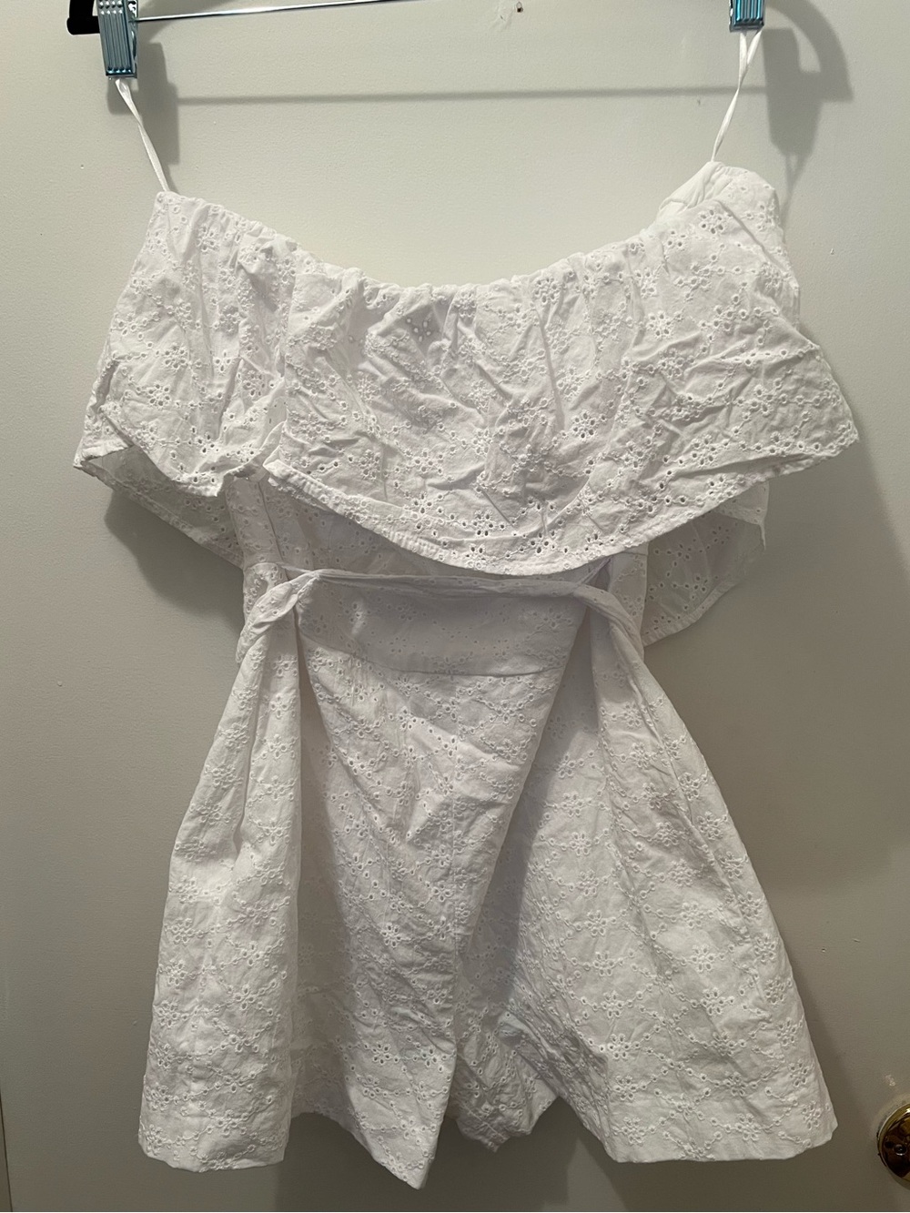 Bar III White Off Shoulder Shorts Romper
